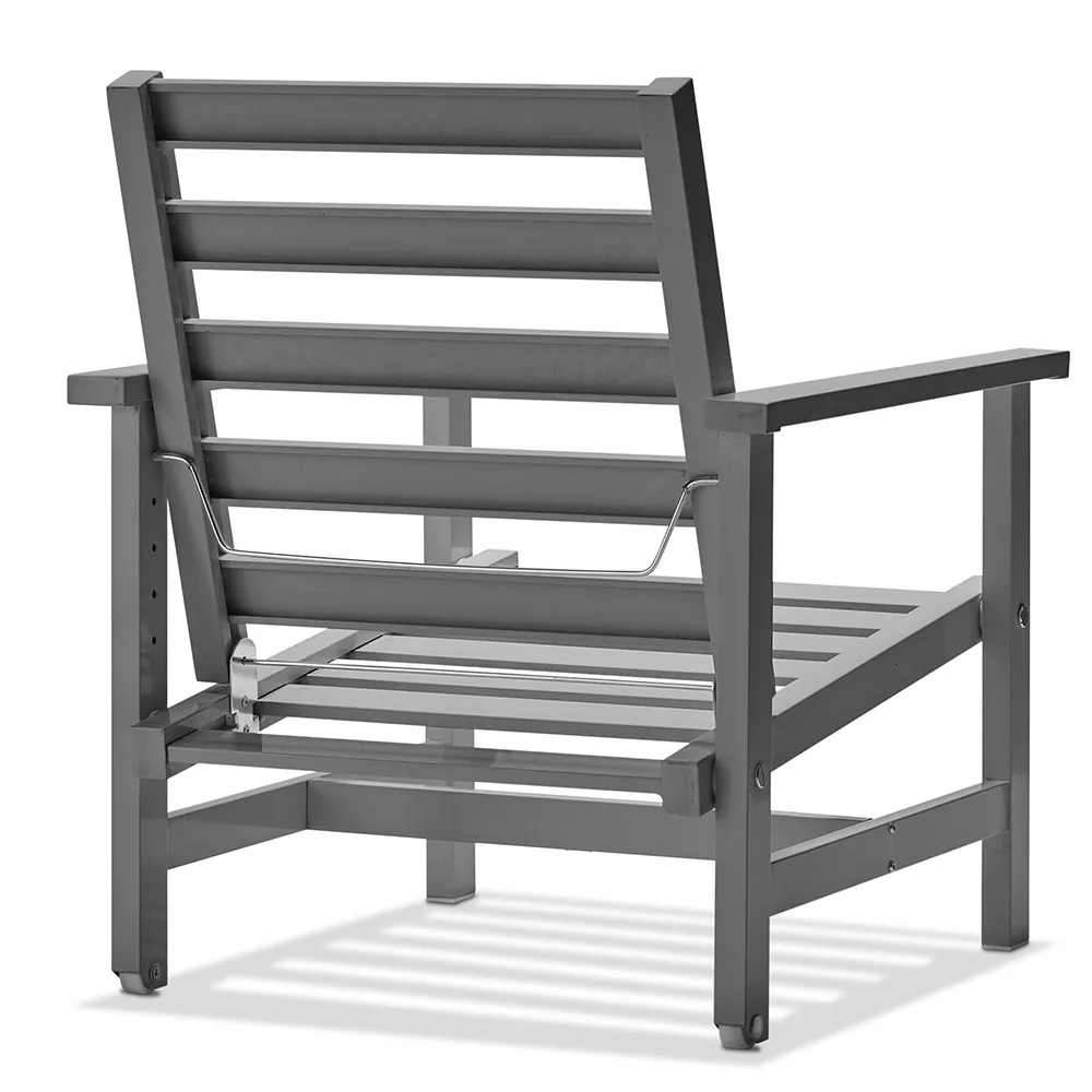 Lænestol aluminium grå 