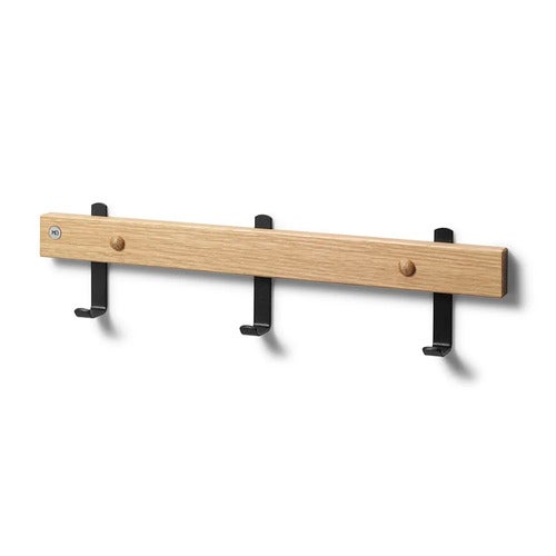 Nadja Knaggrekke 40 cm Oljet eik/matt svart stål