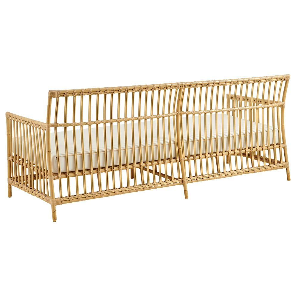 Caroline 3-seters sofa i kunstrotting i naturfarge