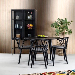 Miles Spisebord 110 cm svartbeiset ask