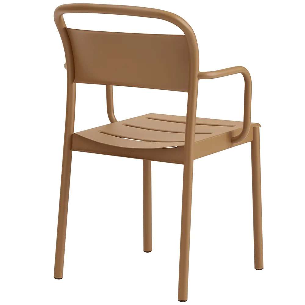 Linear Steel Stol med armlener - Burnt Orange 