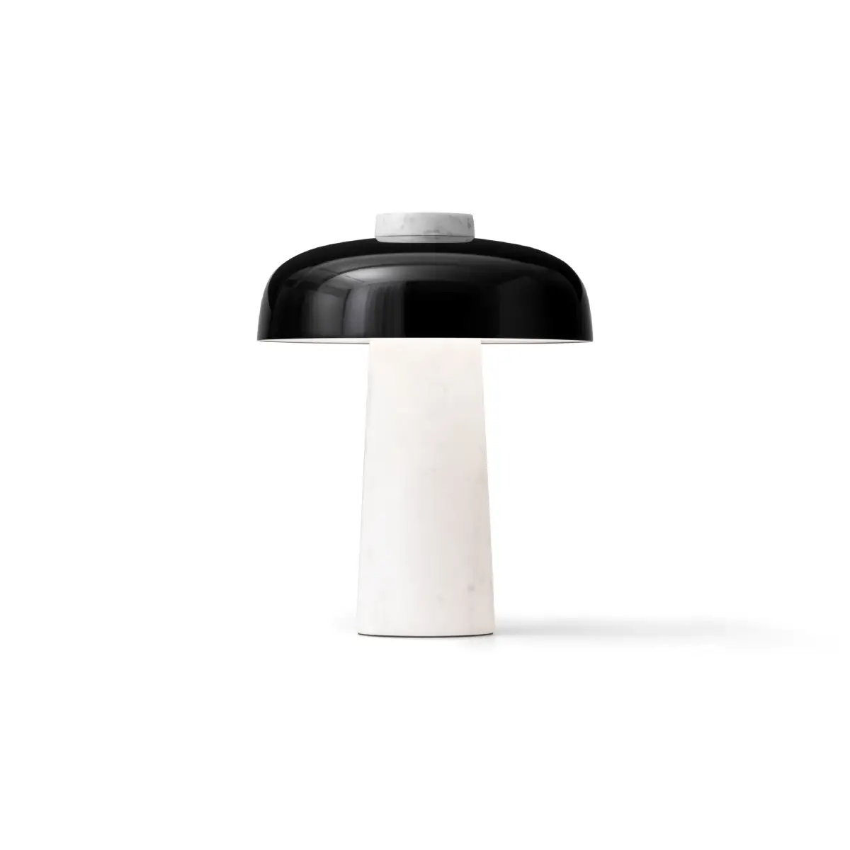 Reverse bordlampe, marmor, Carrara/aluminium, svart
