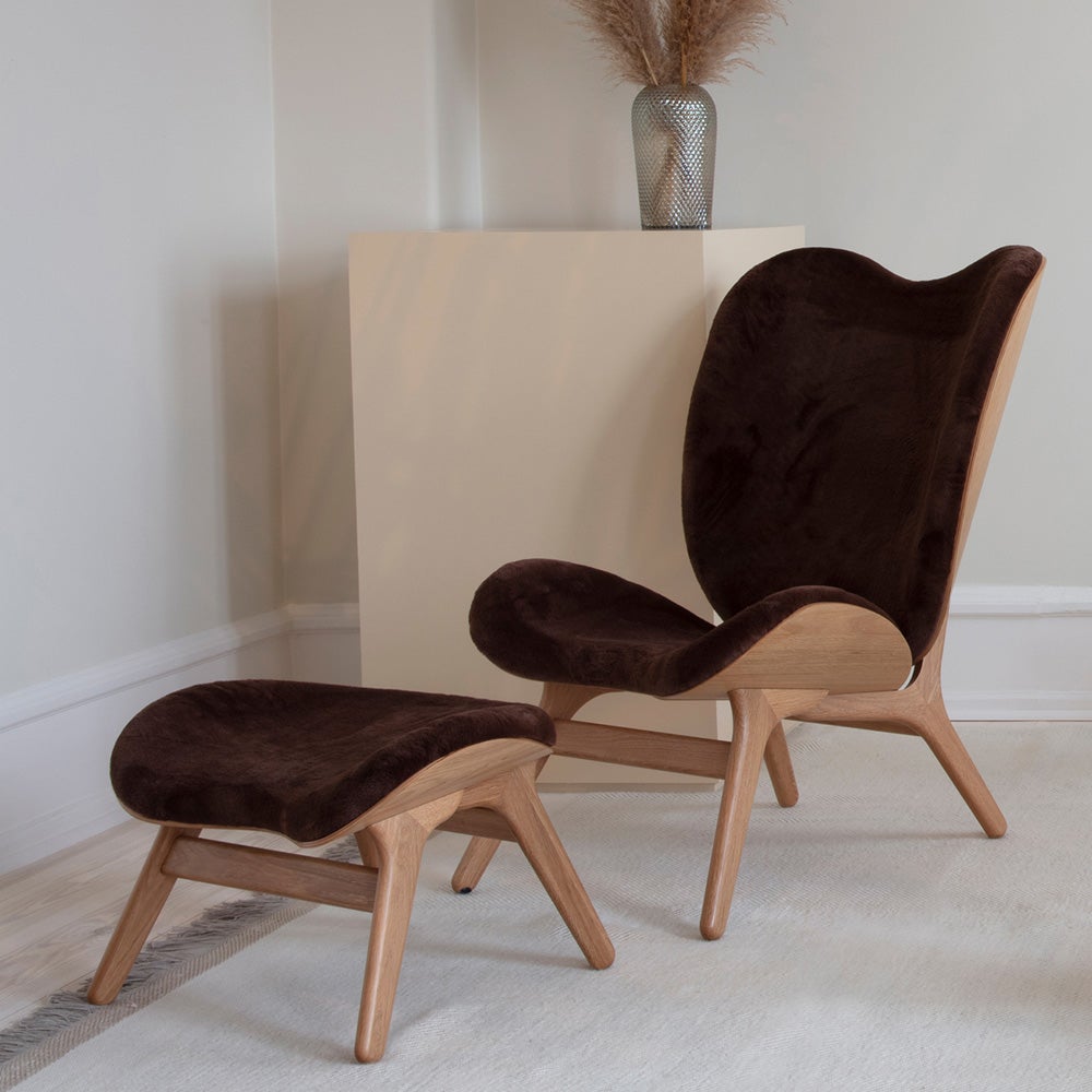 A Conversation Piece Ottoman Fotskammel Oak/Teddy Brown