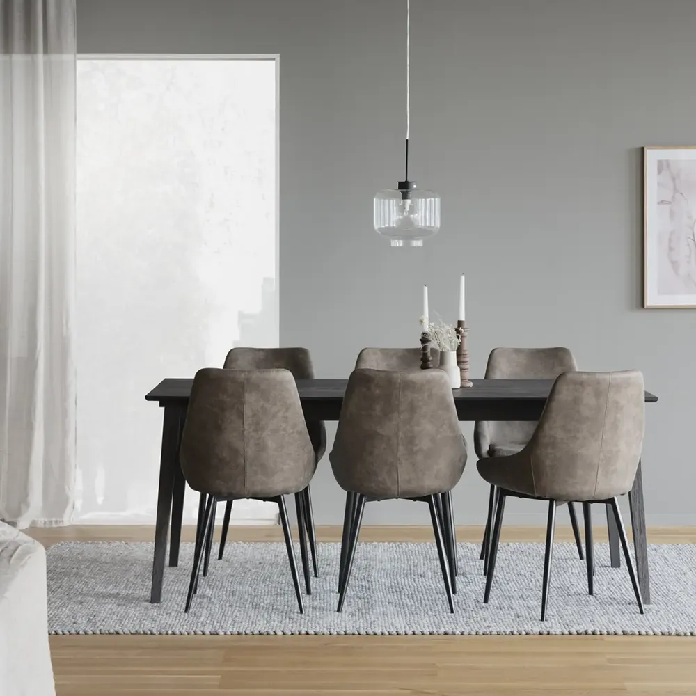 Sierra spisestol taupe microfiber