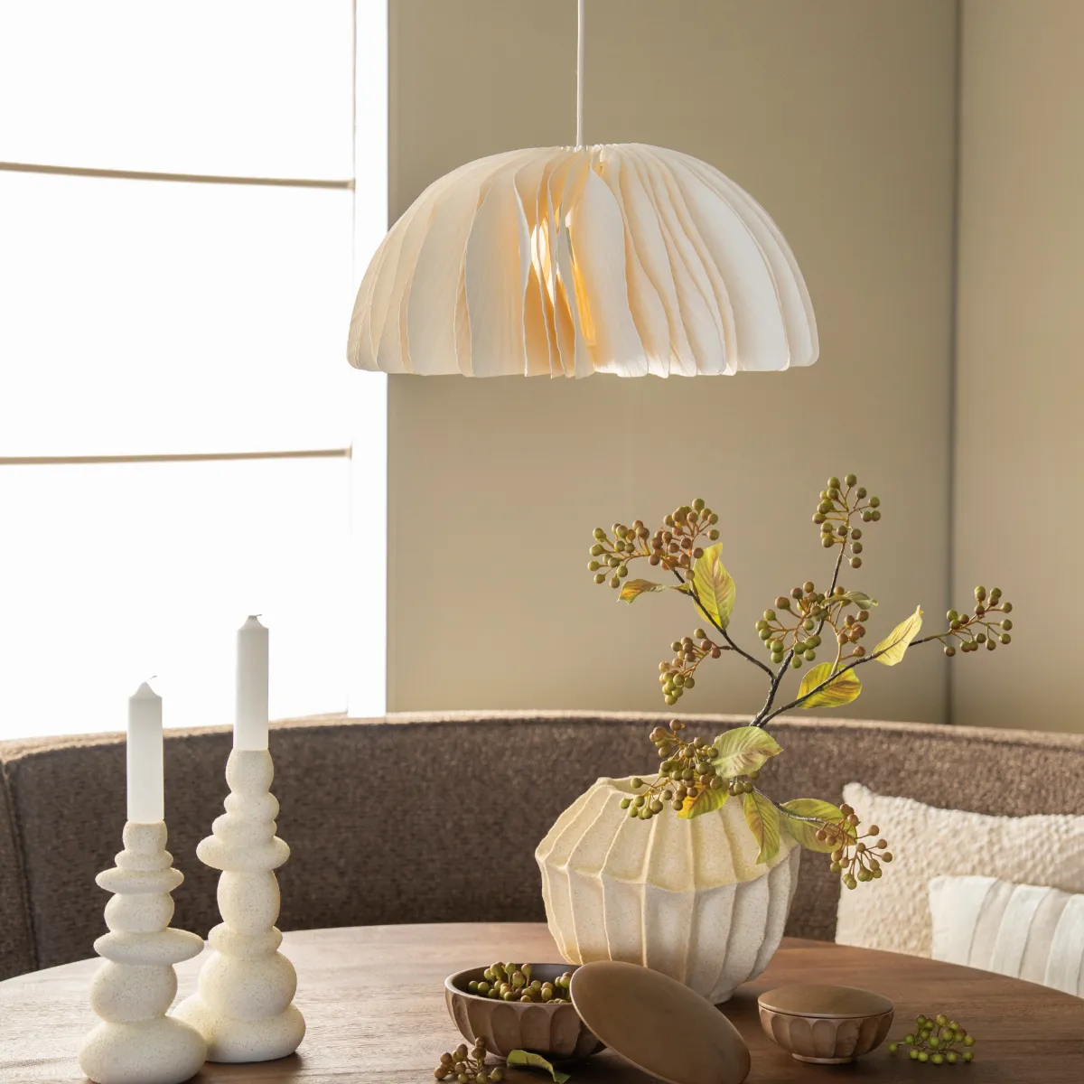 Velum 2 Taklampe 50x50x120 cm Papier Hvit