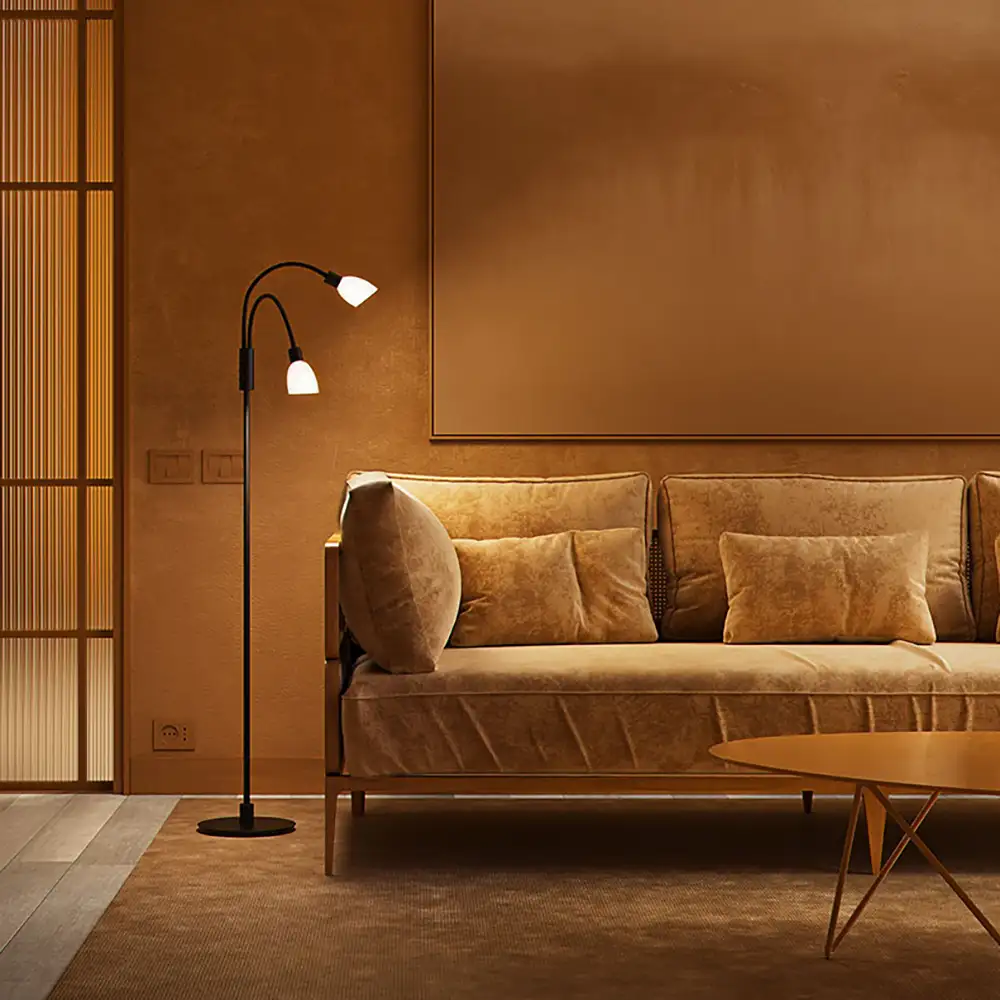 Cut gulvlampe duo svart G9