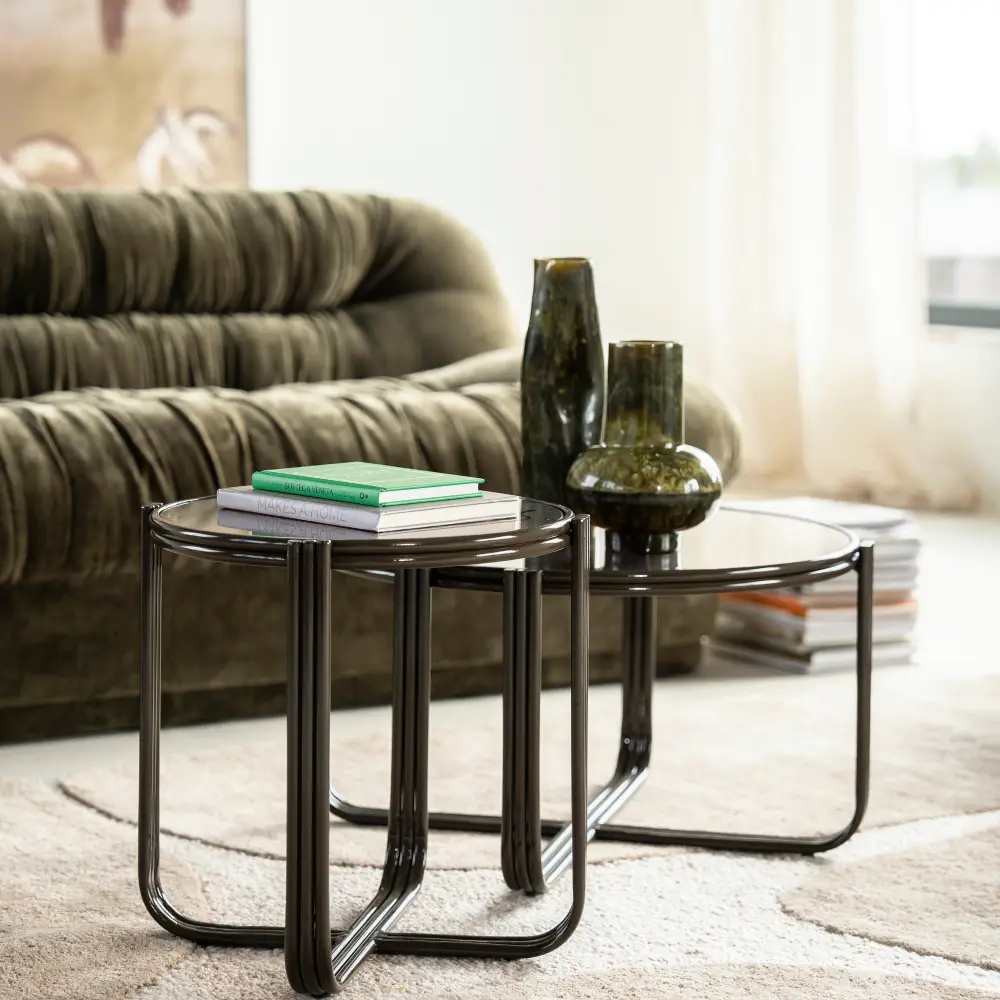 Groovy salongbord - brunt 63x63x35 cm