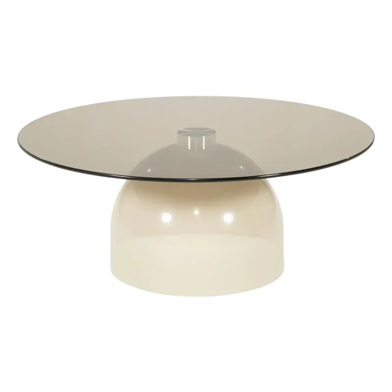 Irona large sofabord 80x80x33 cm glass beige
