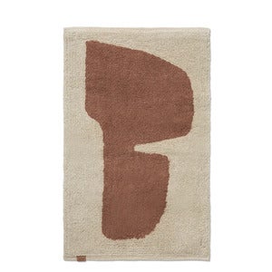 Vaskbar Baderomsmatte i Økologisk Bomull Parchment/Rust