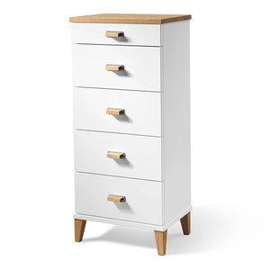 Malva Kommode H94 B40 Hvit lakk/oljet eik