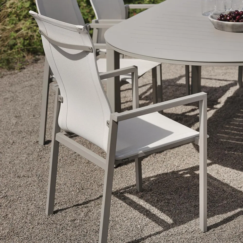 Stol med armlener Khaki/Off-White