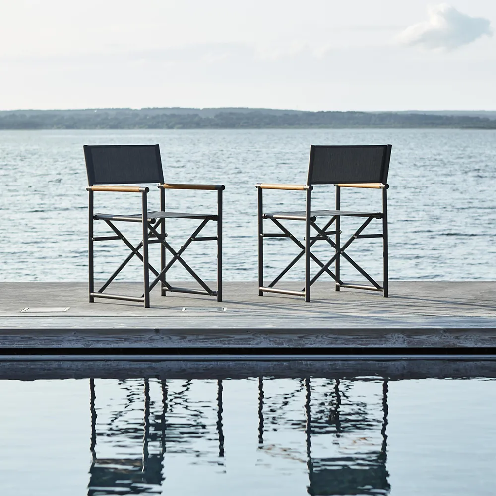 Zand spisestol teak/antrasitt