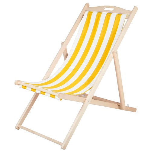 Dingla strandstol Gul/hvit