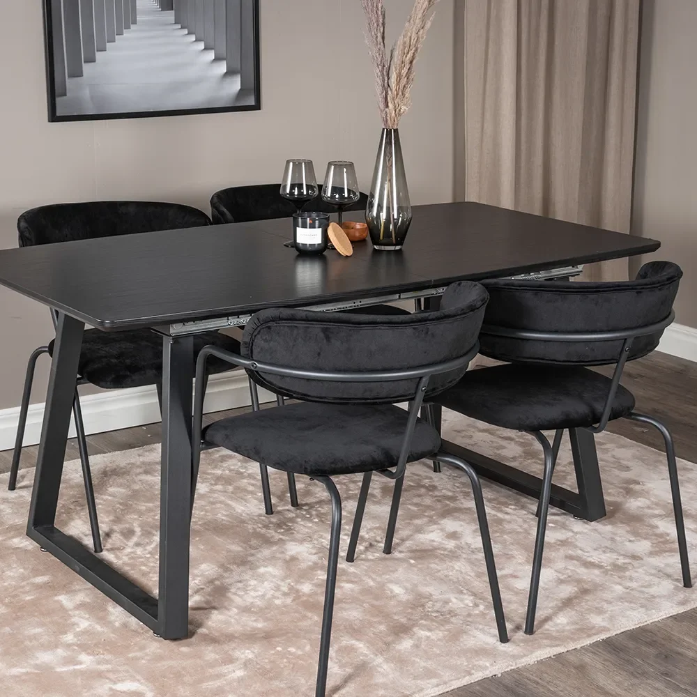 Arrow spisestol svart 2-pakning