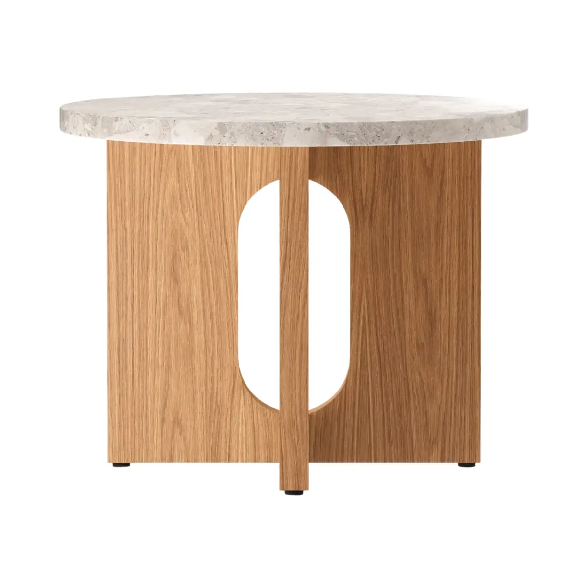 Audo CPH, Androgyne Sidebord Eik/ Stein, Kunis Breccia - Ø50 cm