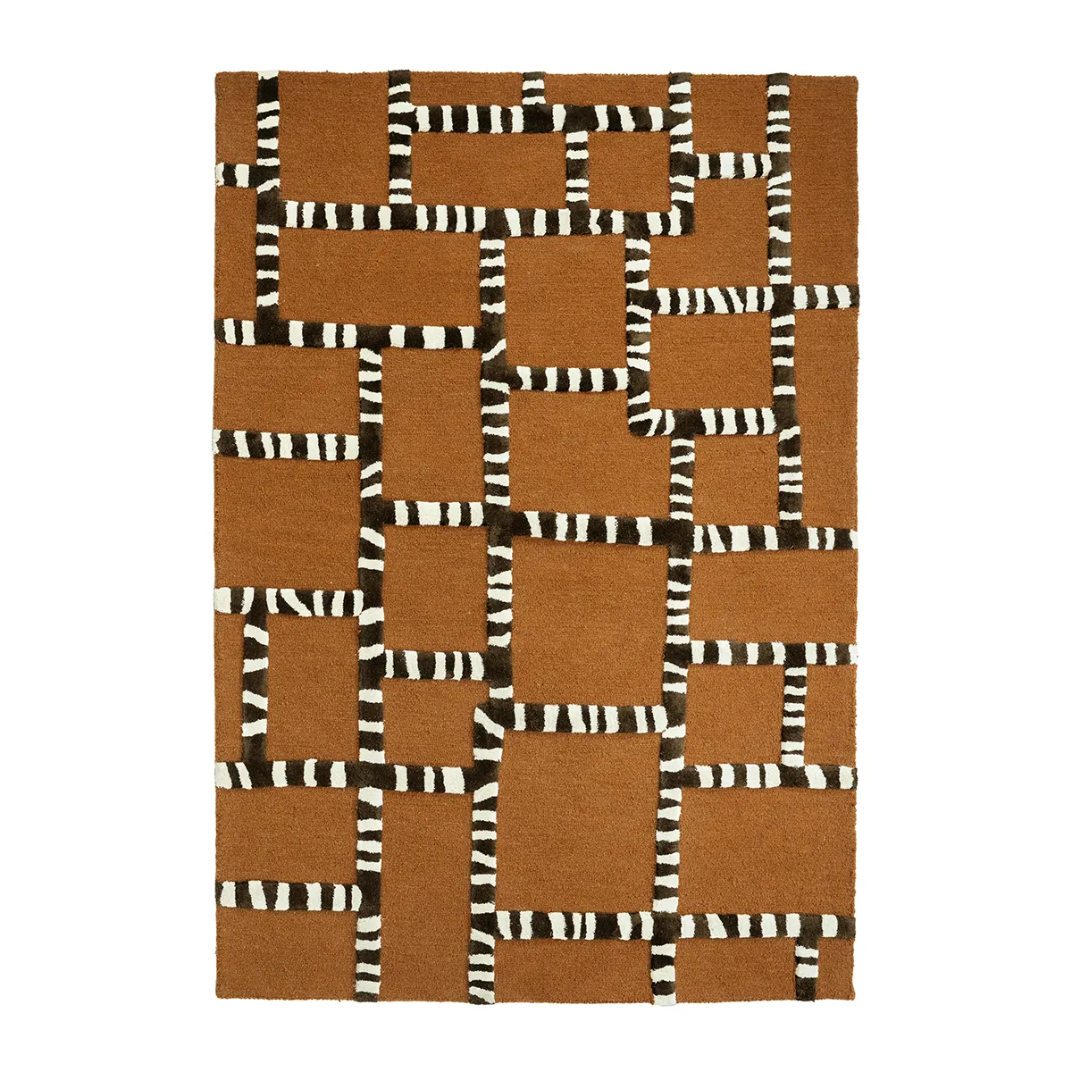 By-Boo, Håndvevd teppe StripeScape 290x190 cm Caramel