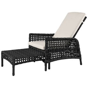 Solstol Tampa Classic kunstrotting Twist svart ekskl. pute Artwood