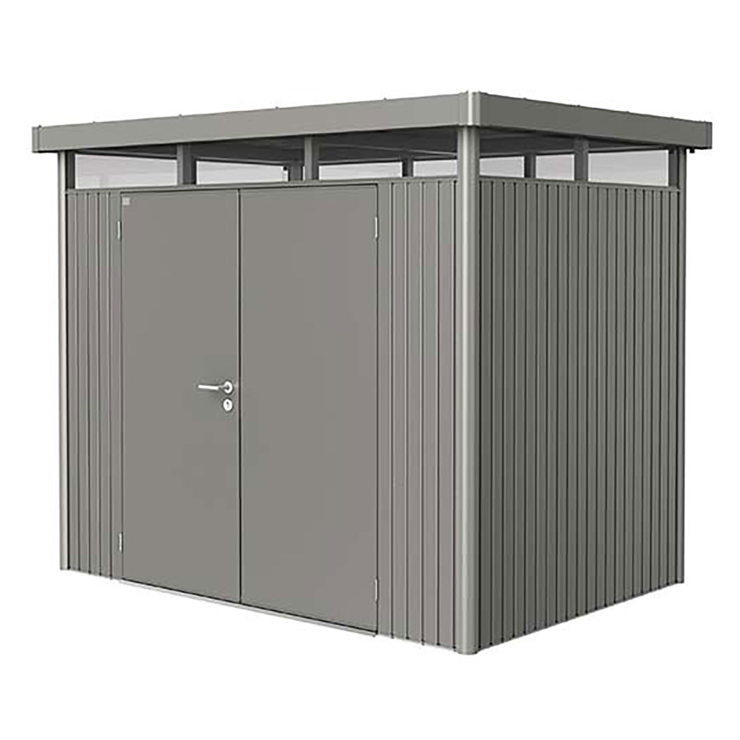 Highline hagebod med dobbel dør størrelse h2 metallic kvartsgrå Biohort