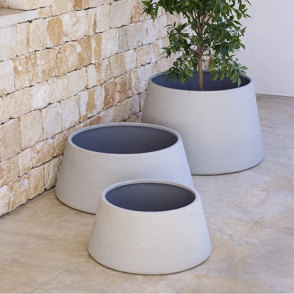 Soil potte trapez liten Concrete structure, fiberglas