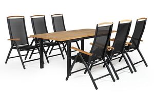 Andy & Lyon spisegruppe svart/teak Brafab