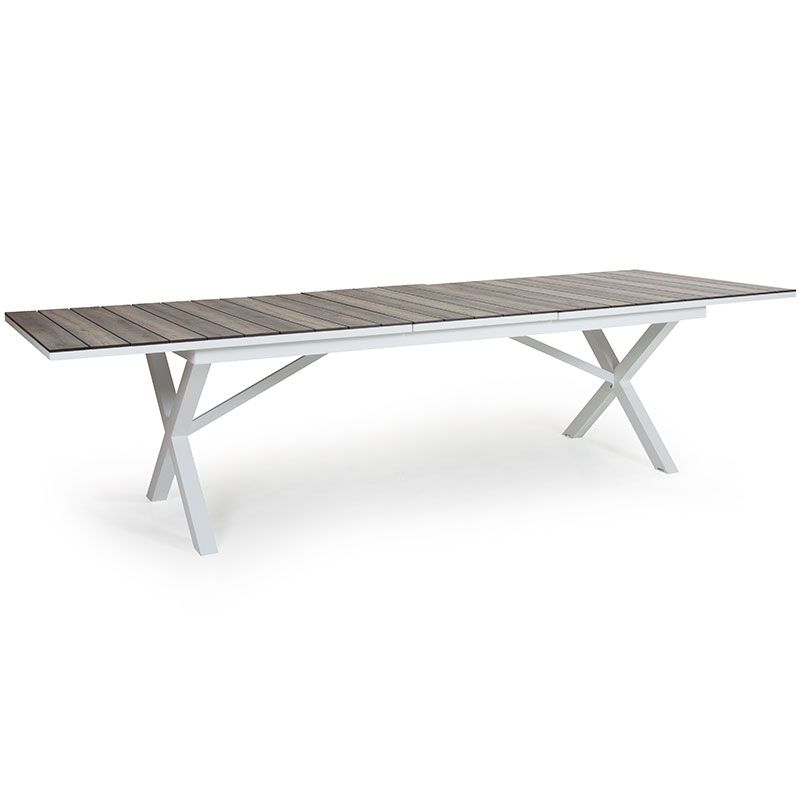 Hillmond uttrekkbart bord 100x238-297 cm hvit/grå