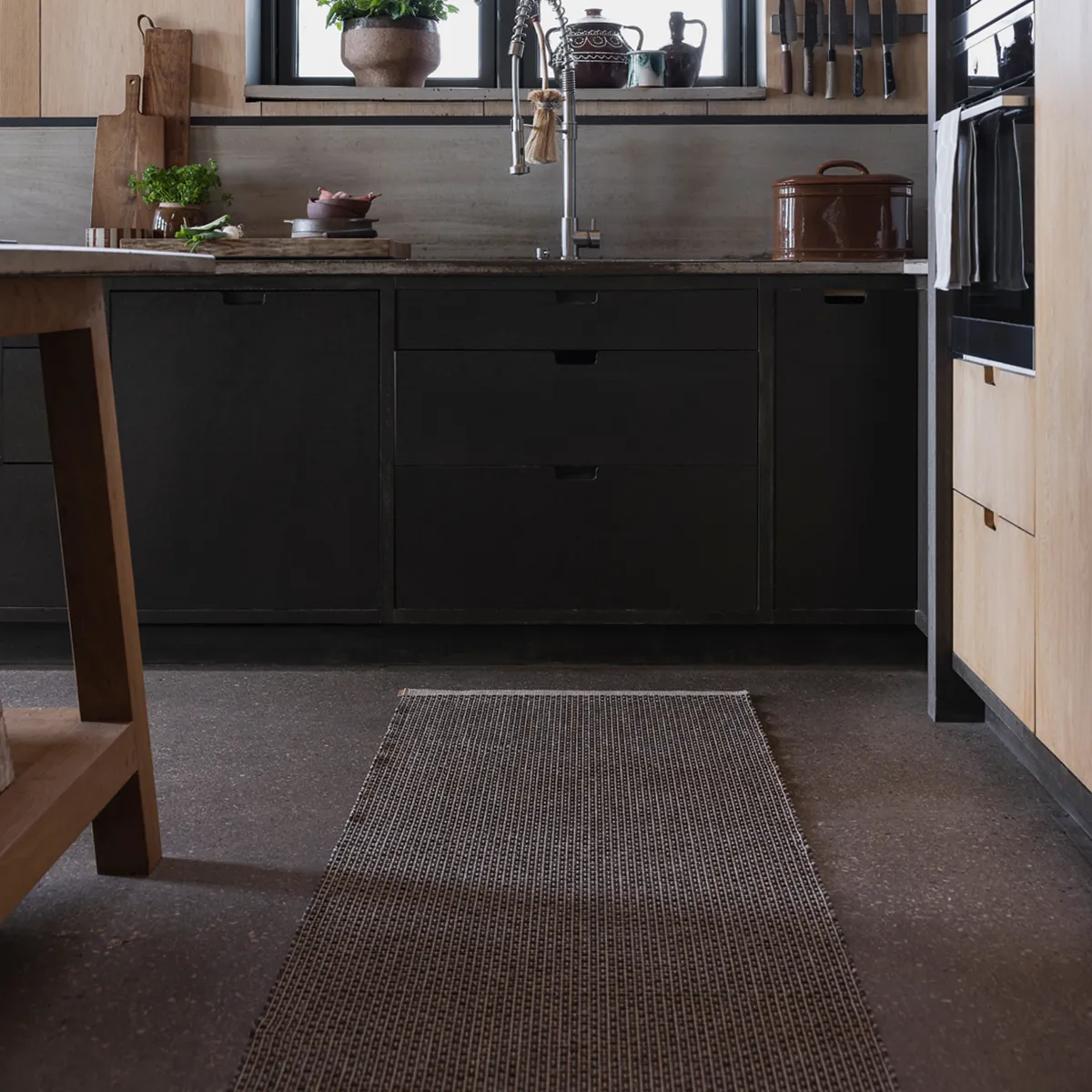 Vaskbar Plastmatte NILS Dark Brown 70x120 cm