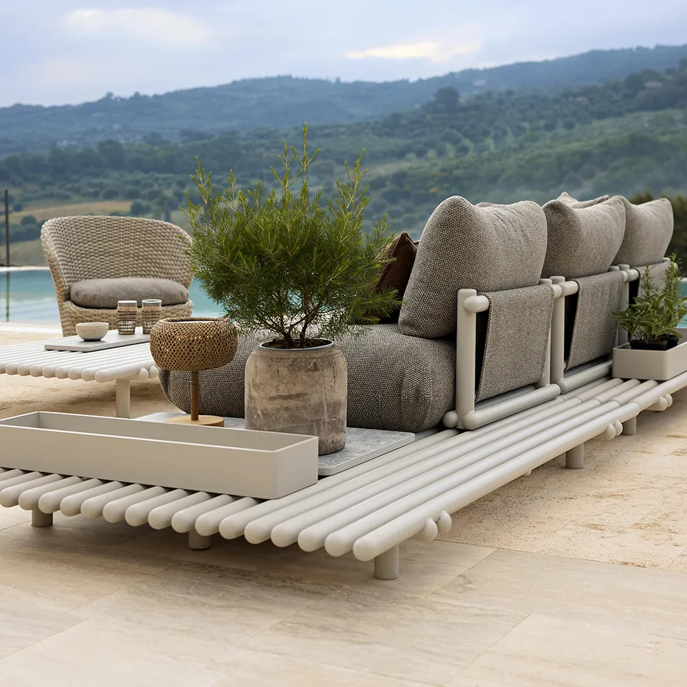 Sticks hjørnesofa Alu/sand