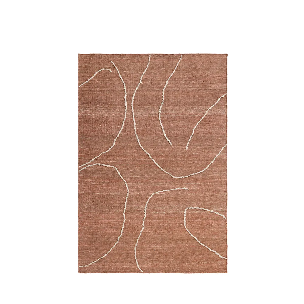 Håndvevd Teppe i Jute Gesso Terracotta 140x200 cm