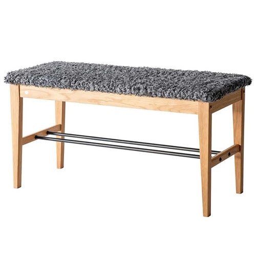 Cora Bench Oljet eik/safeskinn look Mørk grå
