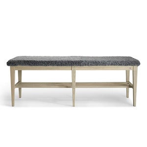 Nadja benk 130 cm Grå oljet ask/safeskinn lysegrå