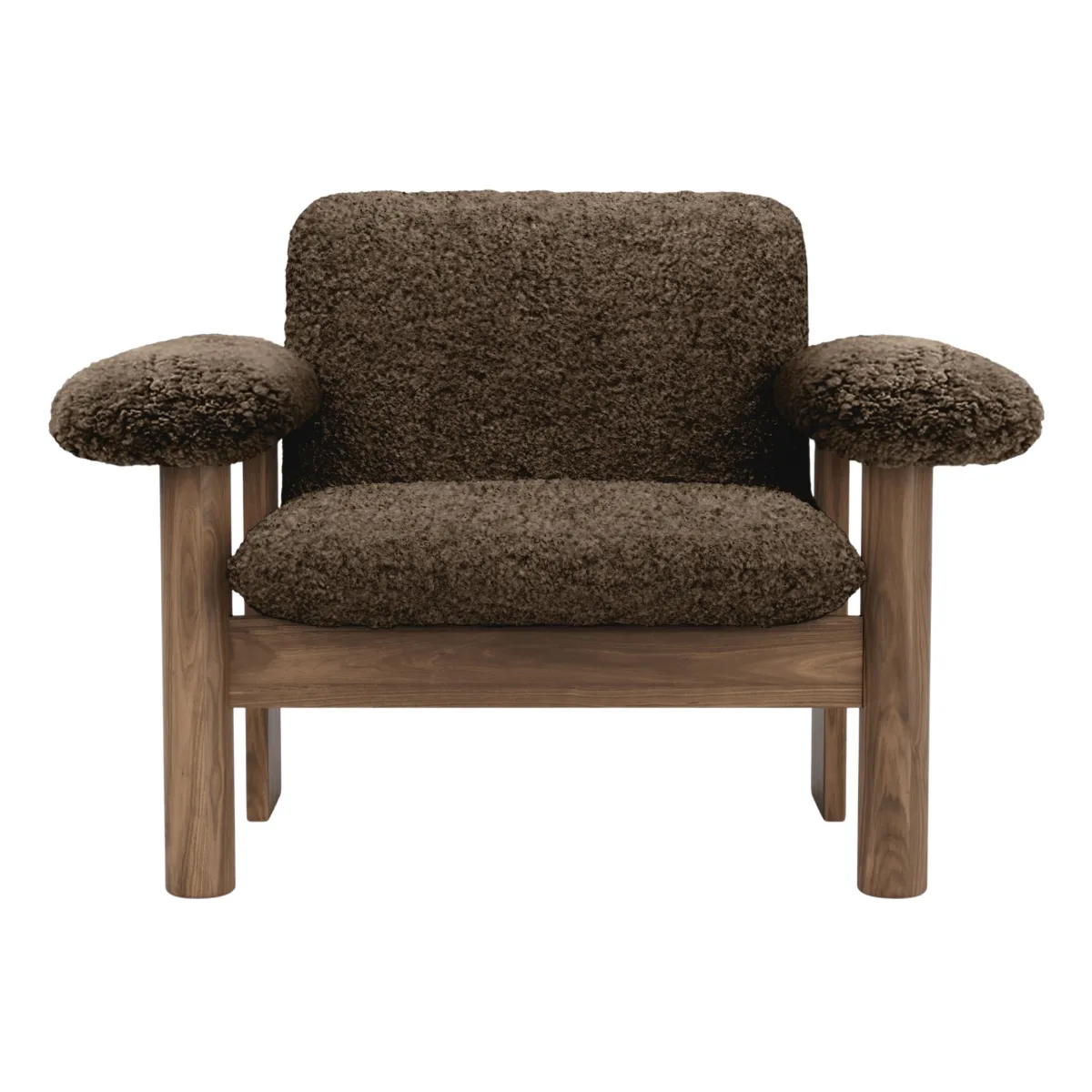 Brasilia loungestol valnøtt massiv Sheepskin Nevotex Root