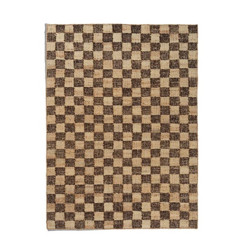 Håndvevd Ullteppe Check 140x200 cm Coffee