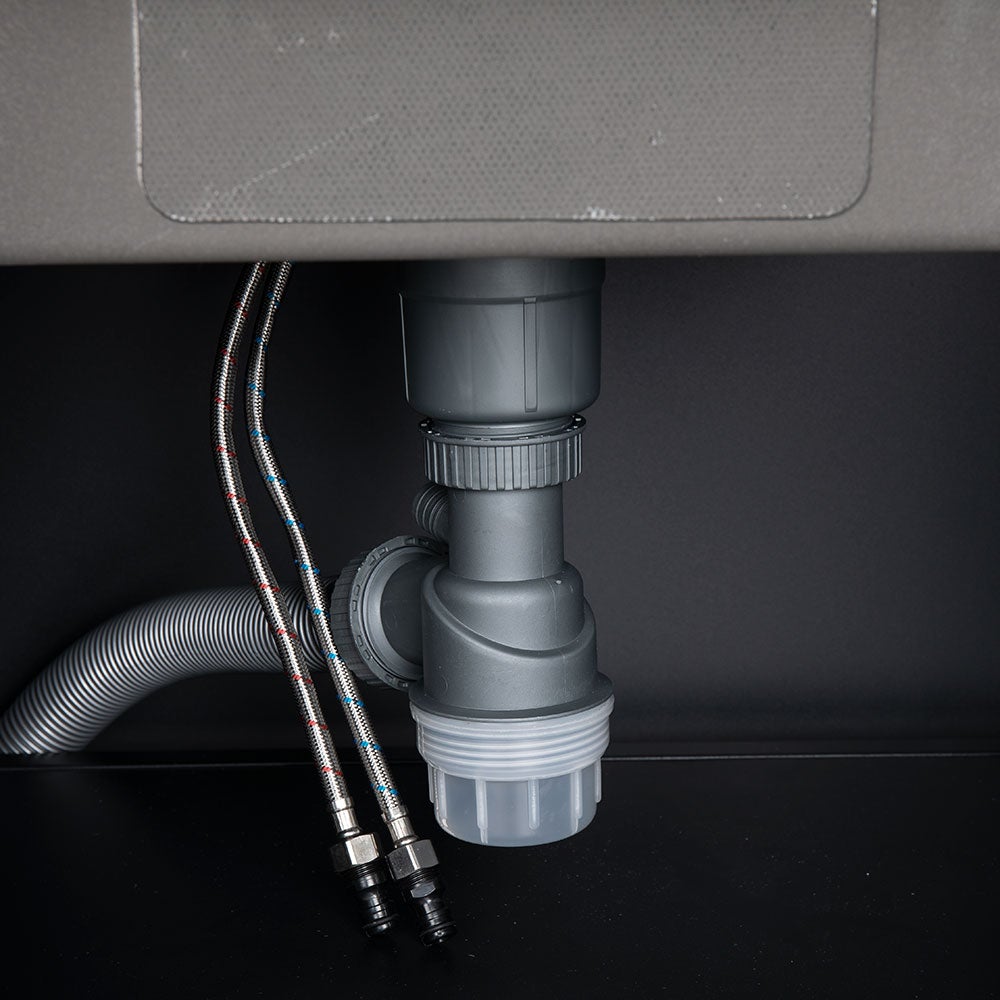 Fornax kjøkkendel vask/kran svart/grå Brafab