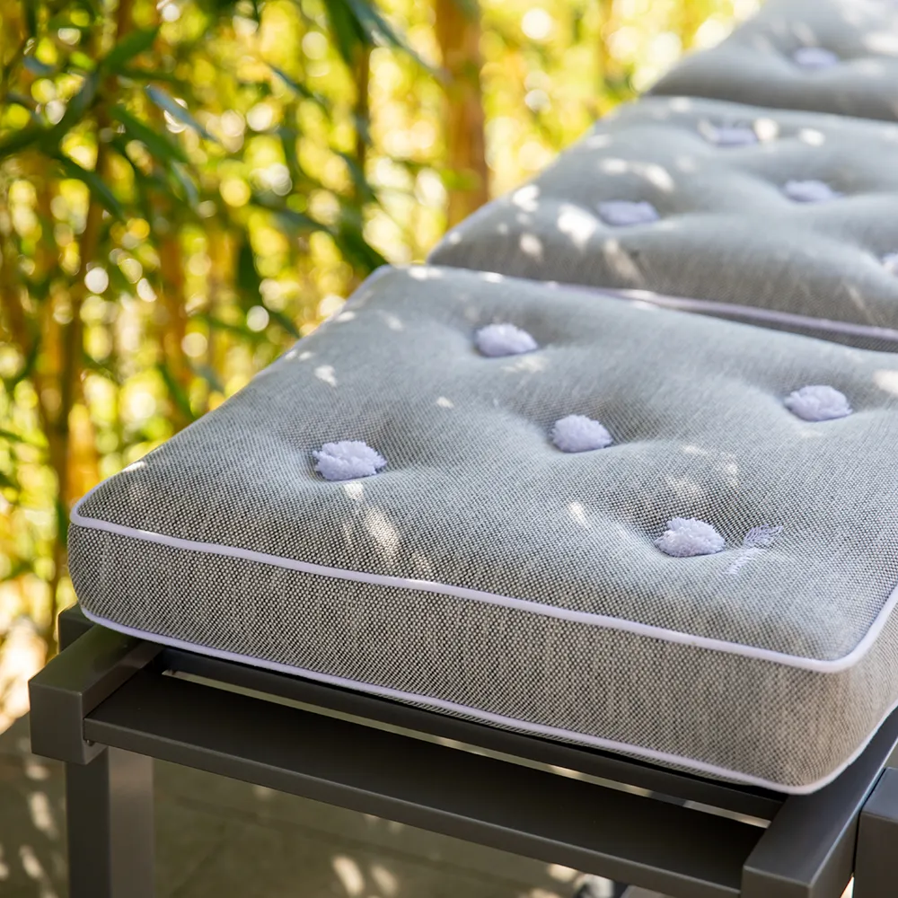 135cm Benk aluminium grå 