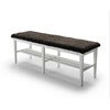 Nadja Bench 130 cm Hvitlakkert bjørk/safeskinn brun