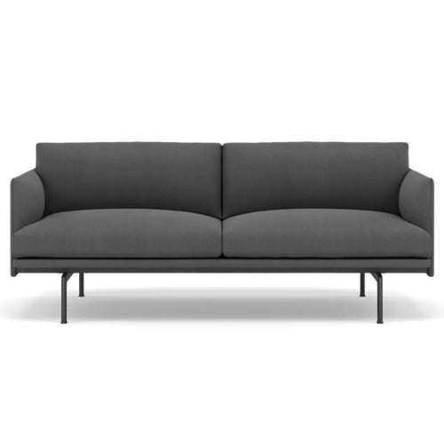 Outline Sofa 2-seater - Black Base - Remix 163 Black