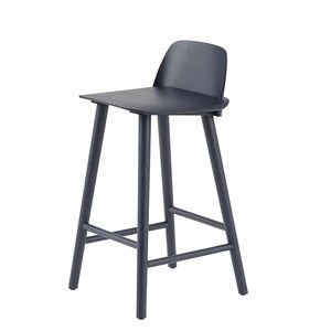 Nerd barstol 65 cm - med fotstøtte i metall - Midnight Blue
