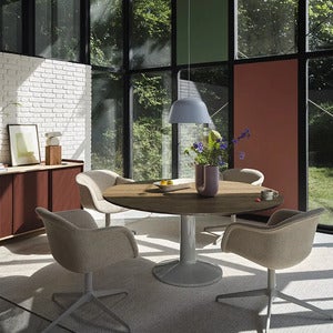 Fiber Soft Armchair Swivel Base - Ecriture 240 Grey