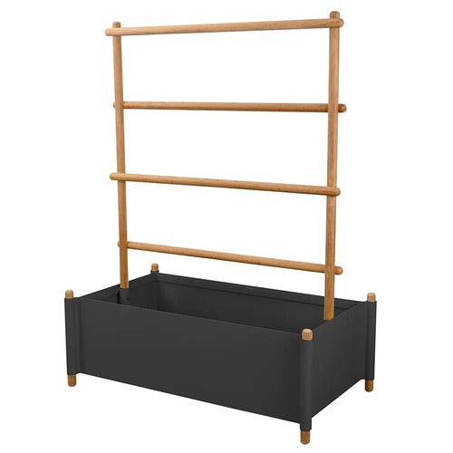 Sticks planter 103x58 cm med stativ Teak/ Grey