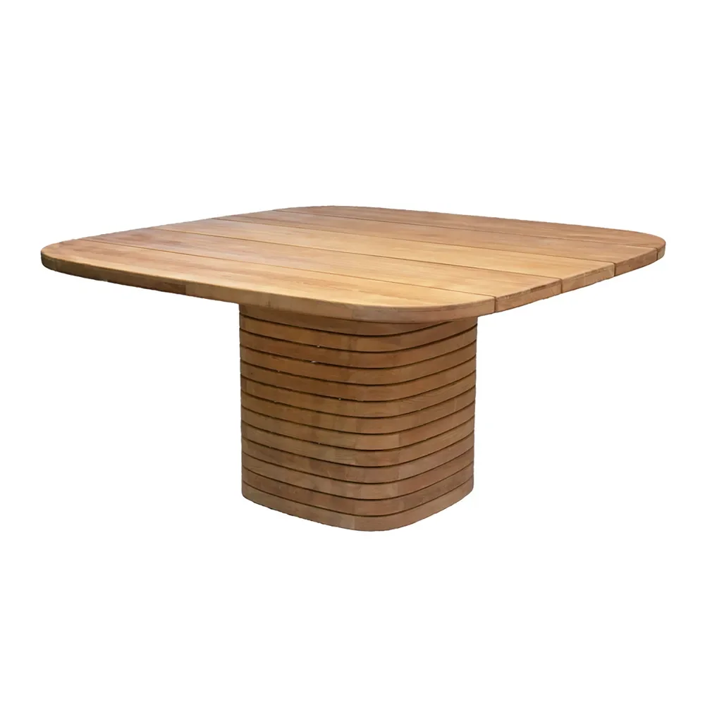 Mellow matbordramme kvadratisk f/bordsskiva 144x144 cm Teak