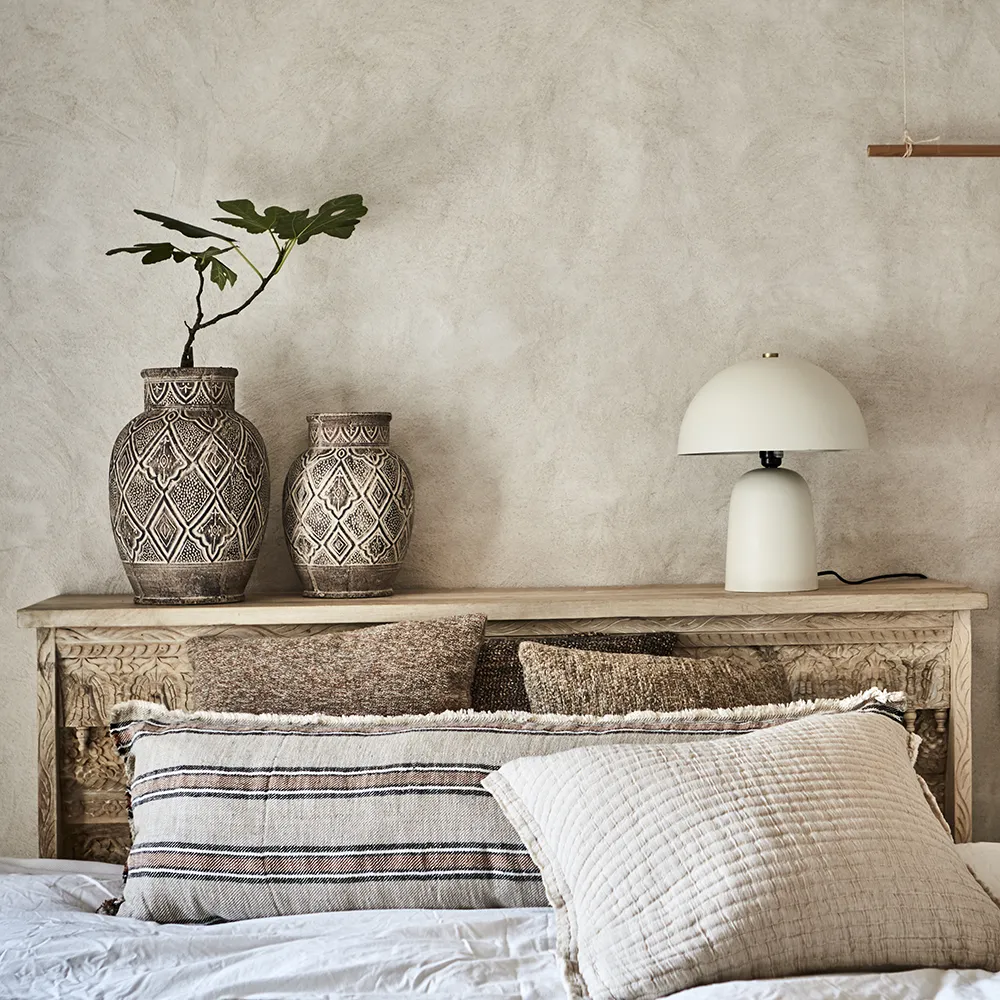 Fungi bordlampe beige