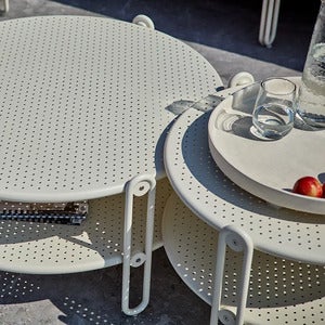 Blixt salongbord 65 cm Pearl White