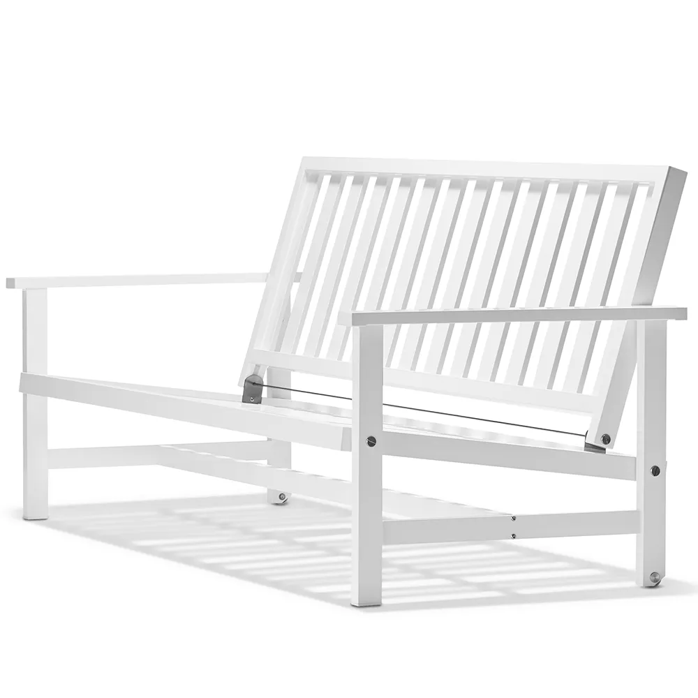 Sofa 3-personers aluminium hvid 