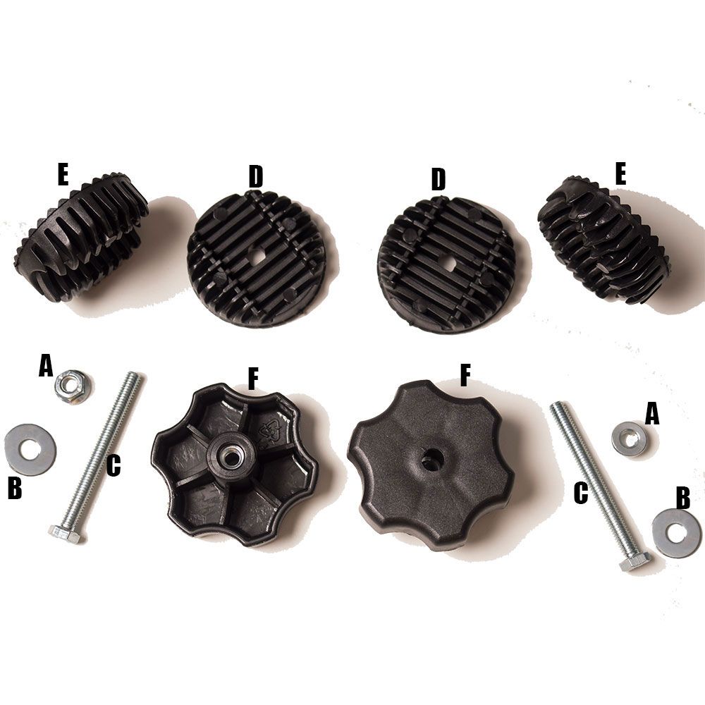 Skrusett og plastknotter til takstativ til Wien hammock svart Brafab