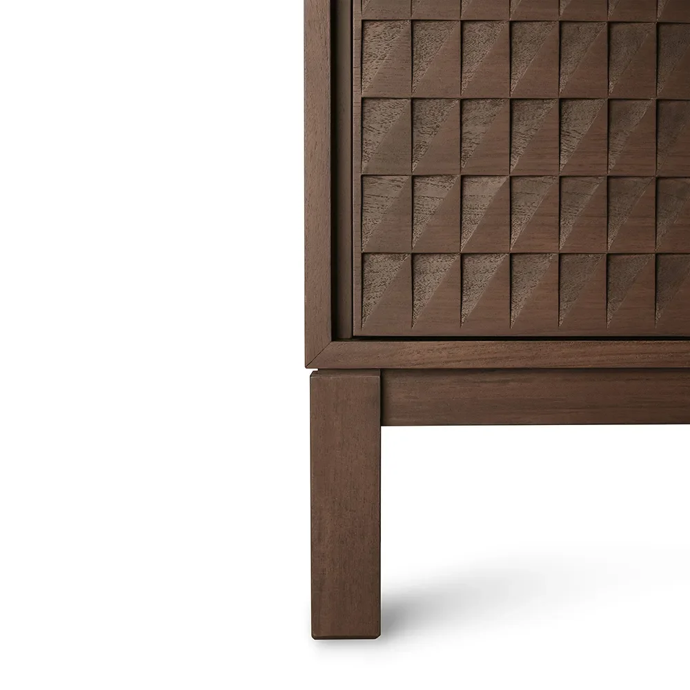 TV-benk i teak Sono Light Brown L160 cm