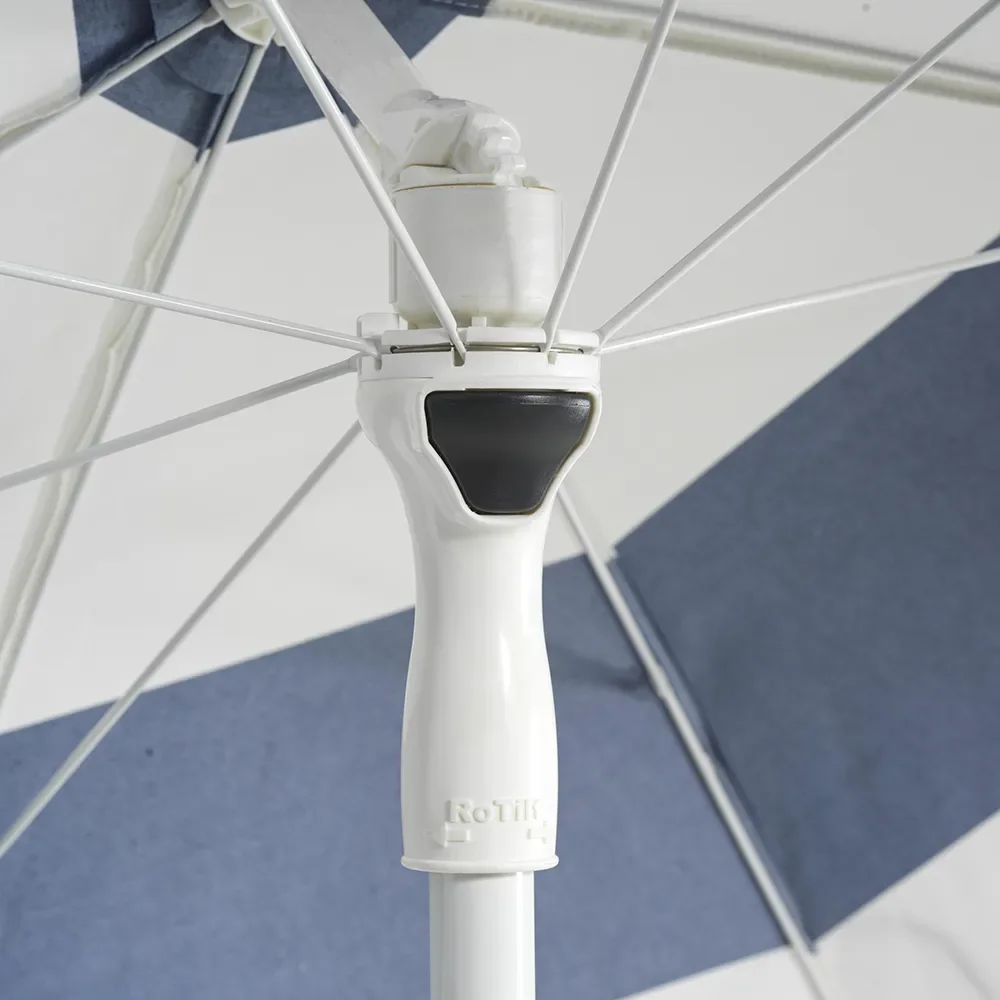 Follina strandparasoll 180 cm Blå-Hvit stripe