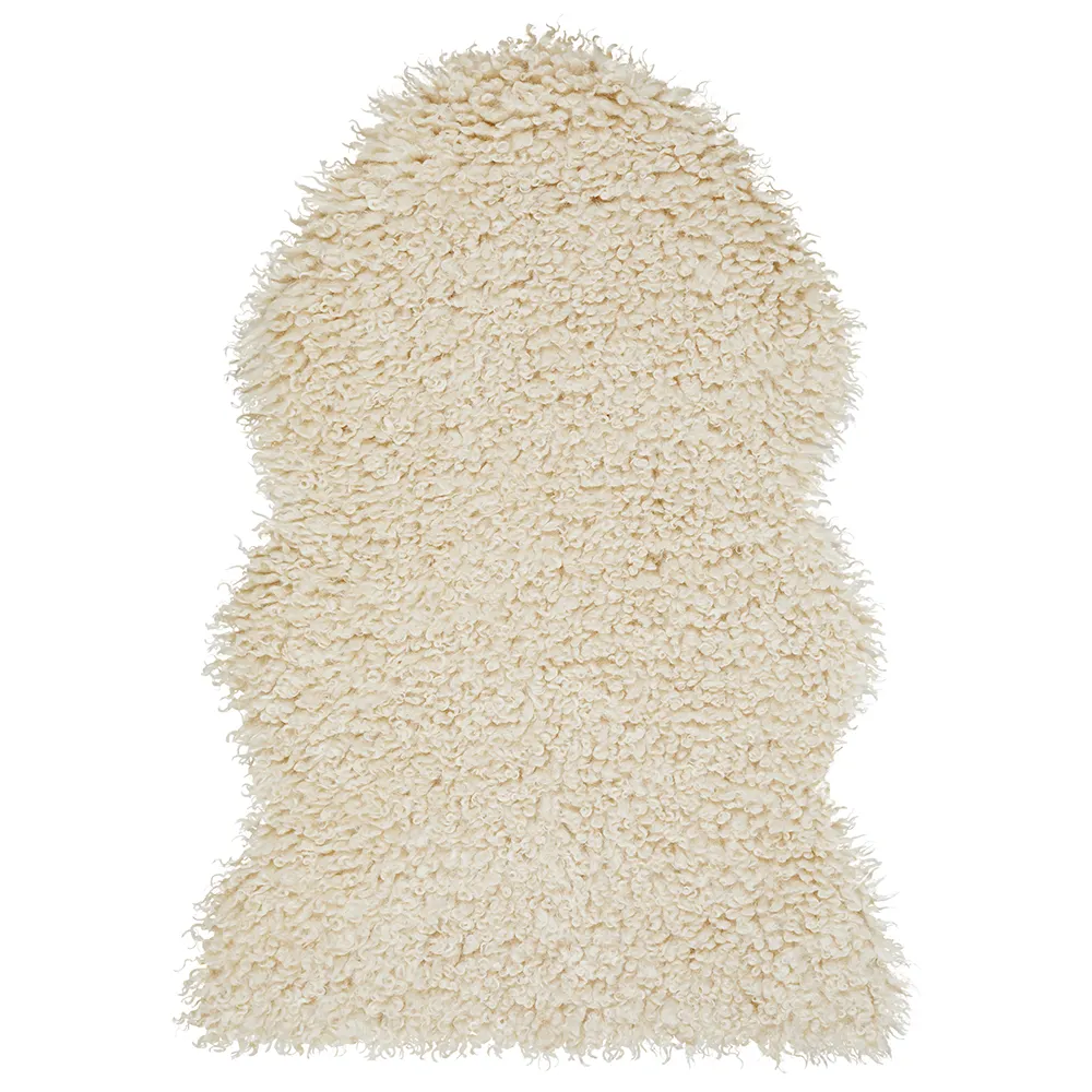 Skinnwille, Wooly teppe 60x90 cm Beige