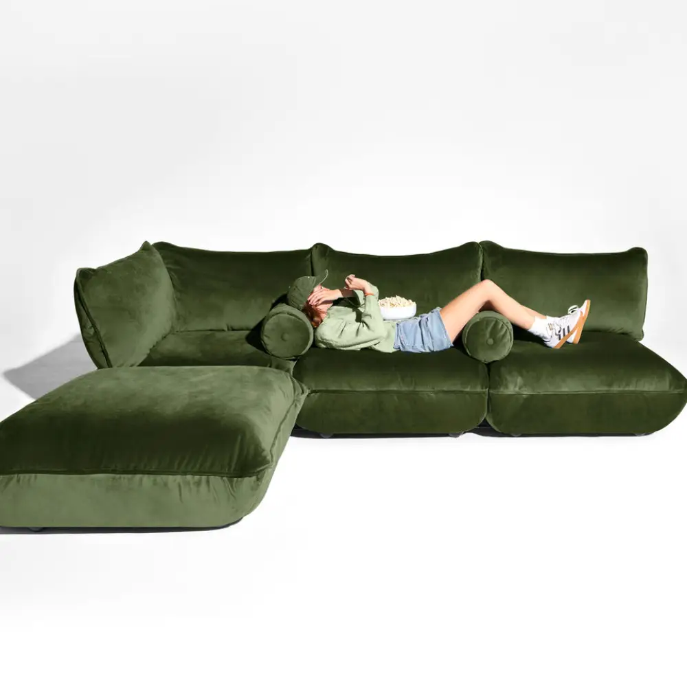 recycled puff rolster pute velvet deep green