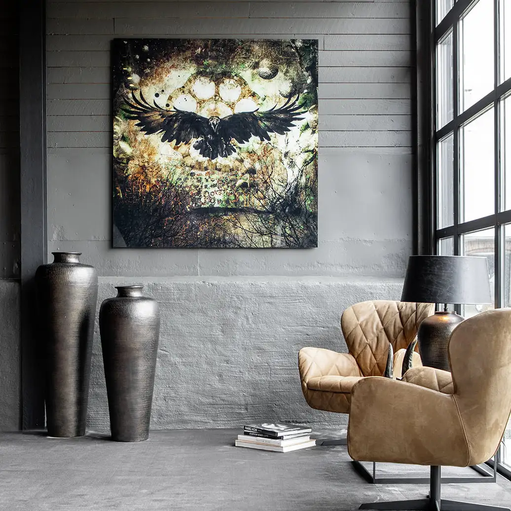 Veggdekor Raven 120 x 120 cm Artwood 