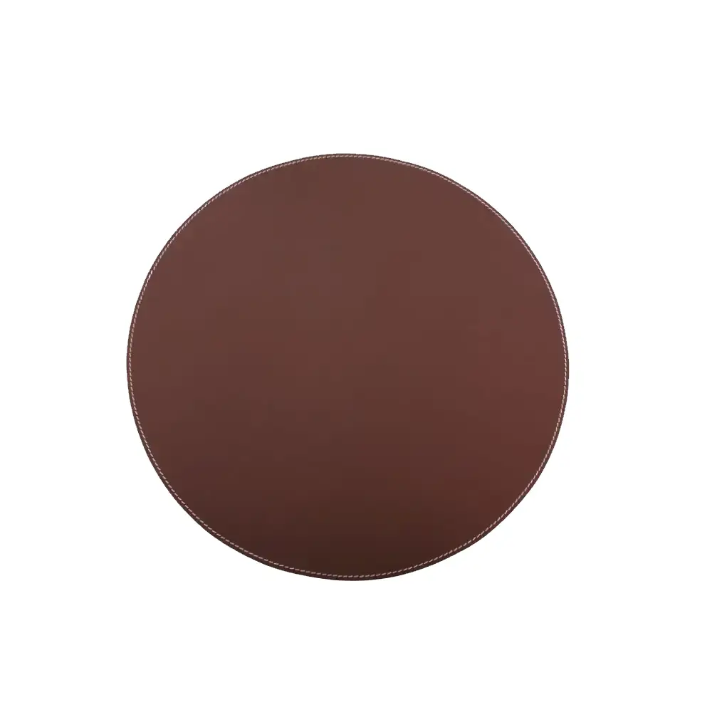 Bordbrikket Ø: 38 cm Brunt skinn